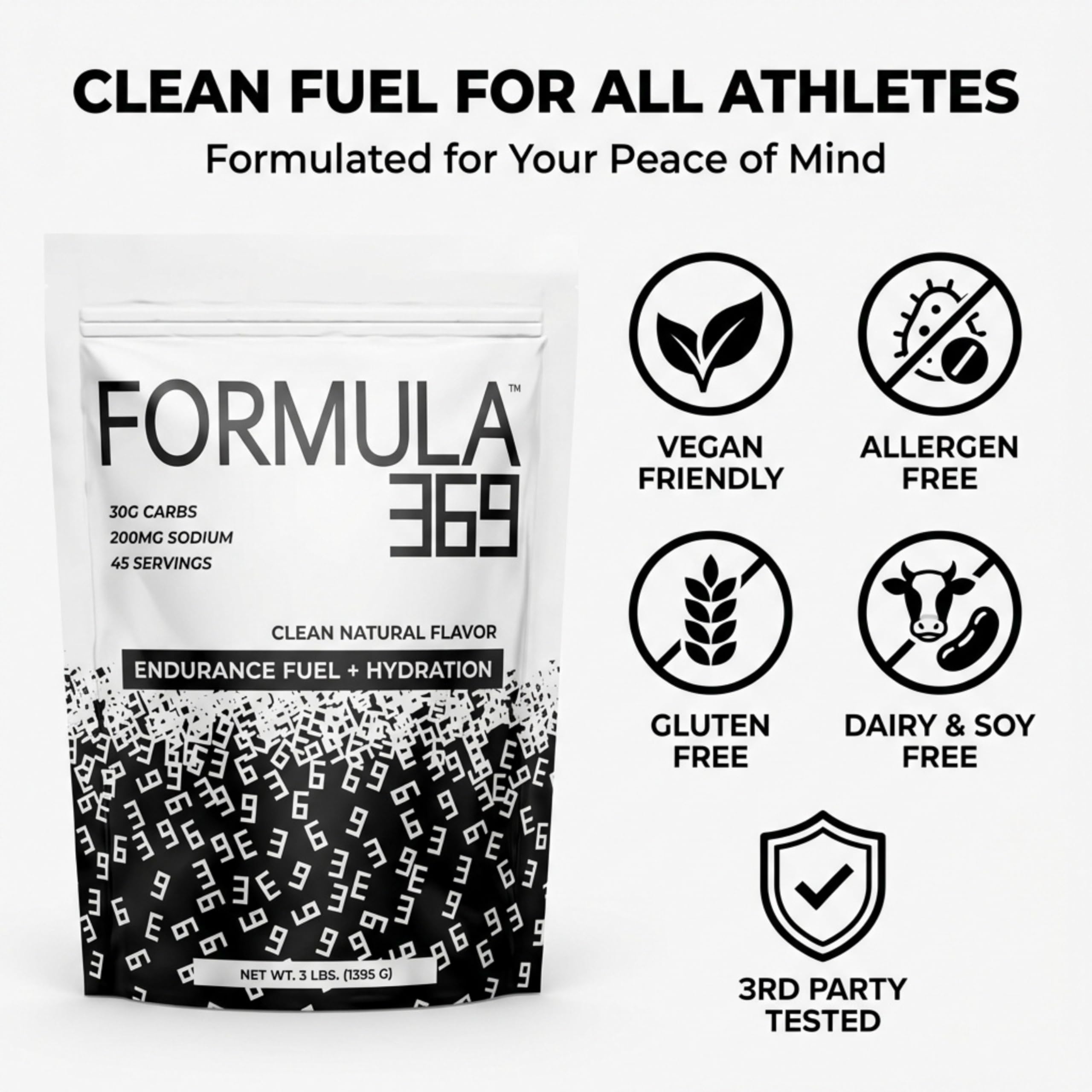 Formula 369 vegan allergen-free ingredients on packaging