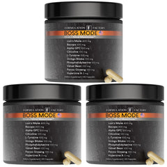 Formulation Factory Boss Mode bottle front view supports daily focus and clarity.