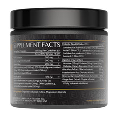 Formulation Factory Gut Intellect bottle back shows capsule sleeve and dosage guidance
