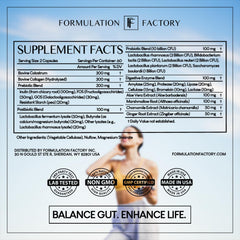 Formulation Factory Gut Intellect bottle dispensing shot for easy daily dosing