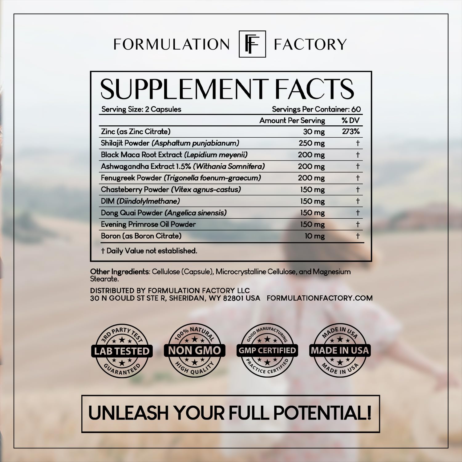 Formulation Factory Hormone Balance label closeup confirms premium formula details.