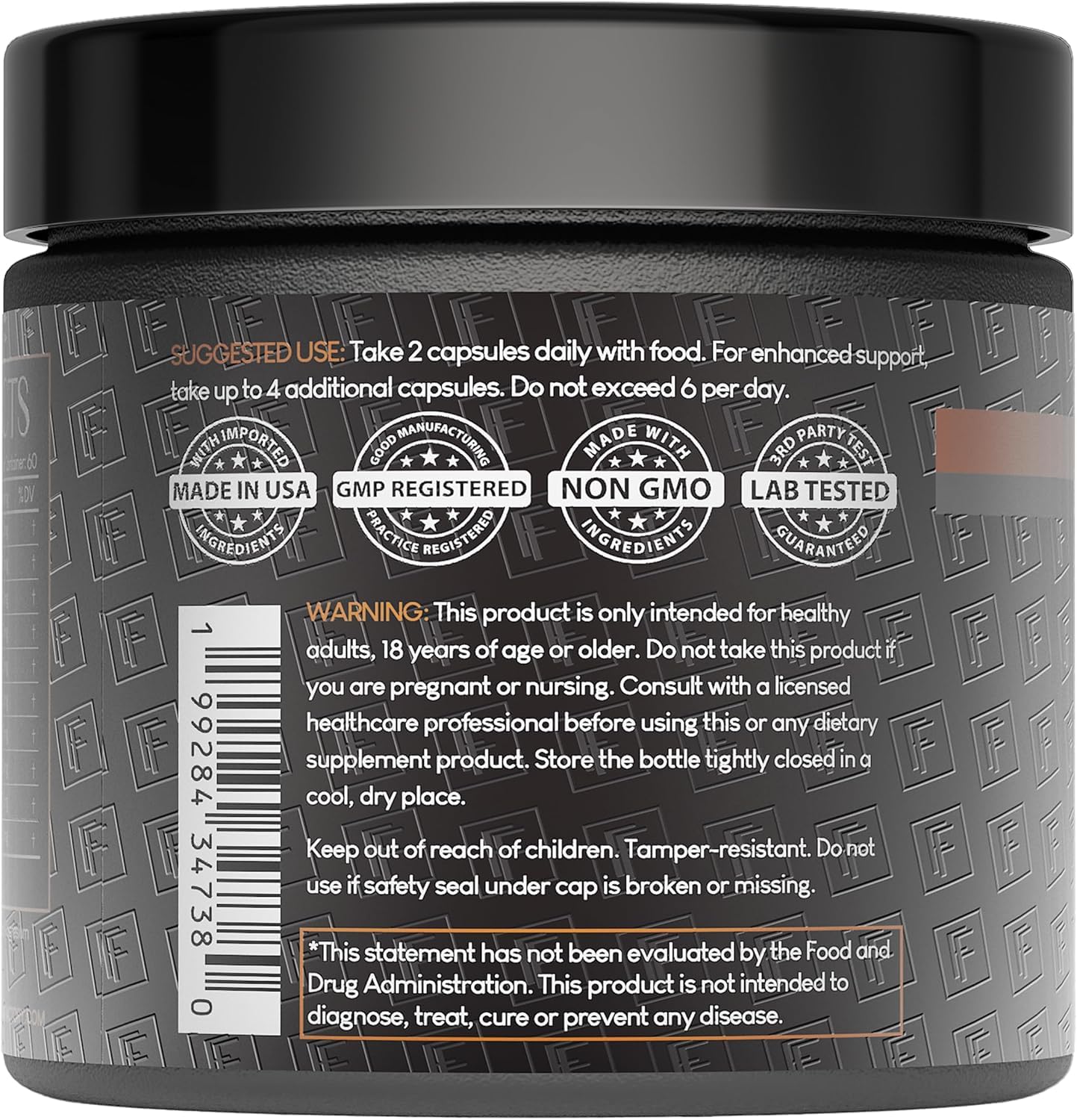 Formulation Factory Shroom Vroom ingredients label close-up featuring Lion's Mane.
