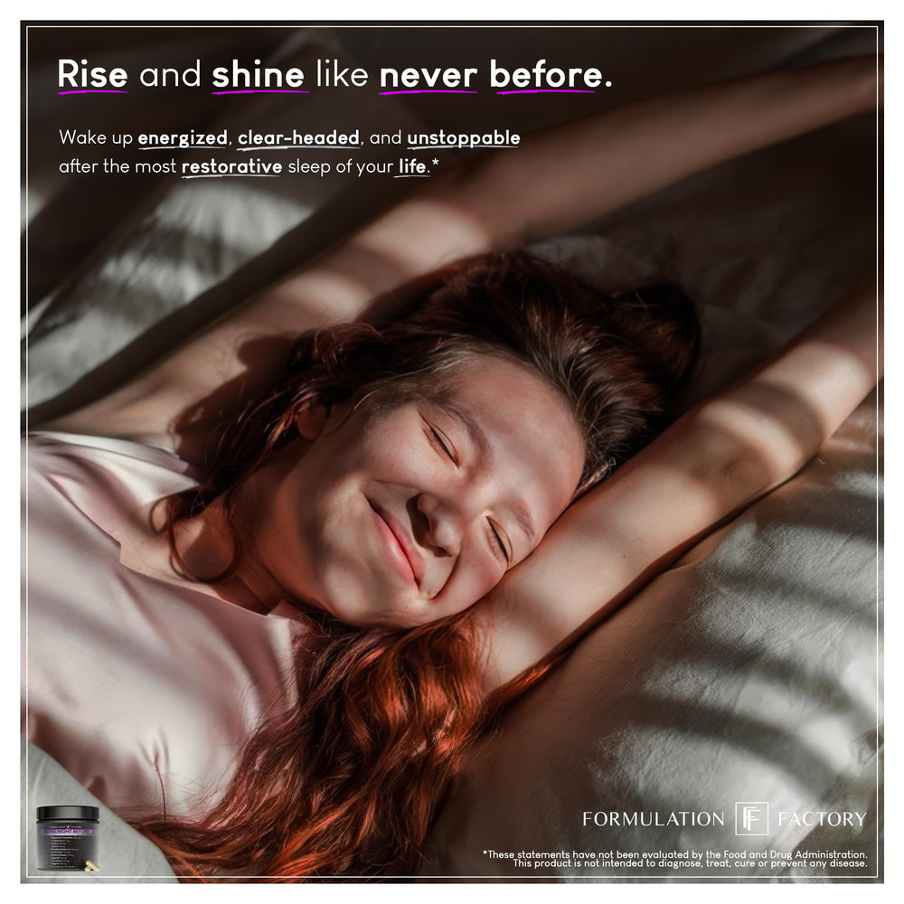 Tart cherry visual hints at natural, gentle sleep support ambiance.