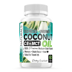 FORTE NATURALS Coconut Oil Softgels bottle closeup for gut health support