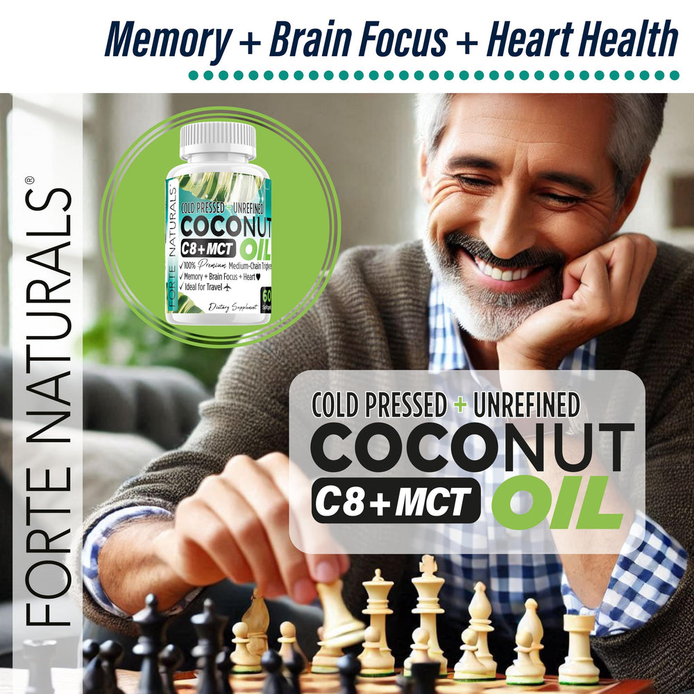 FORTE NATURALS Coconut Oil Softgels label shows USA-made production