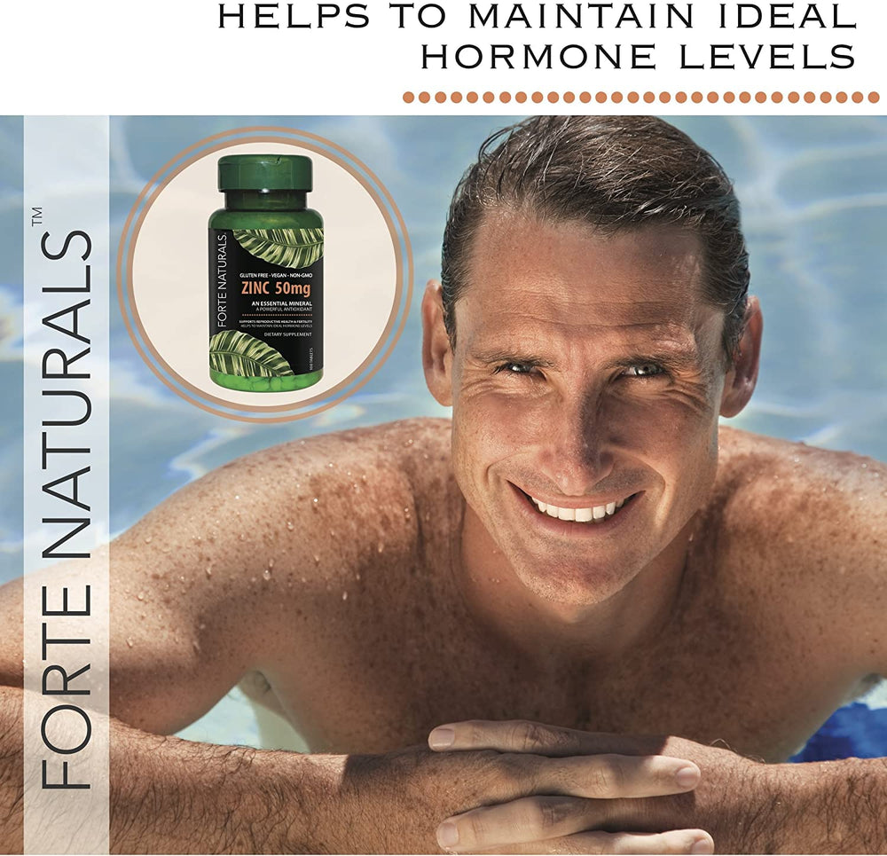 FORTE NATURALS Zinc 50mg made-in-usa label underscores safety standards.