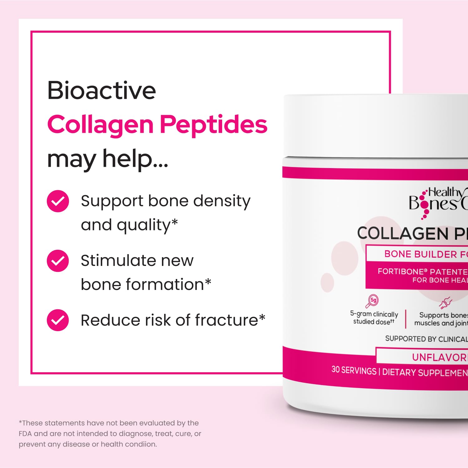 Fortibone collagen powder dissolves easily in water.