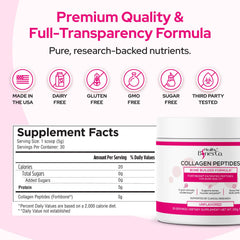 Fortibone gluten-free and dairy-free label highlights clean ingredients.