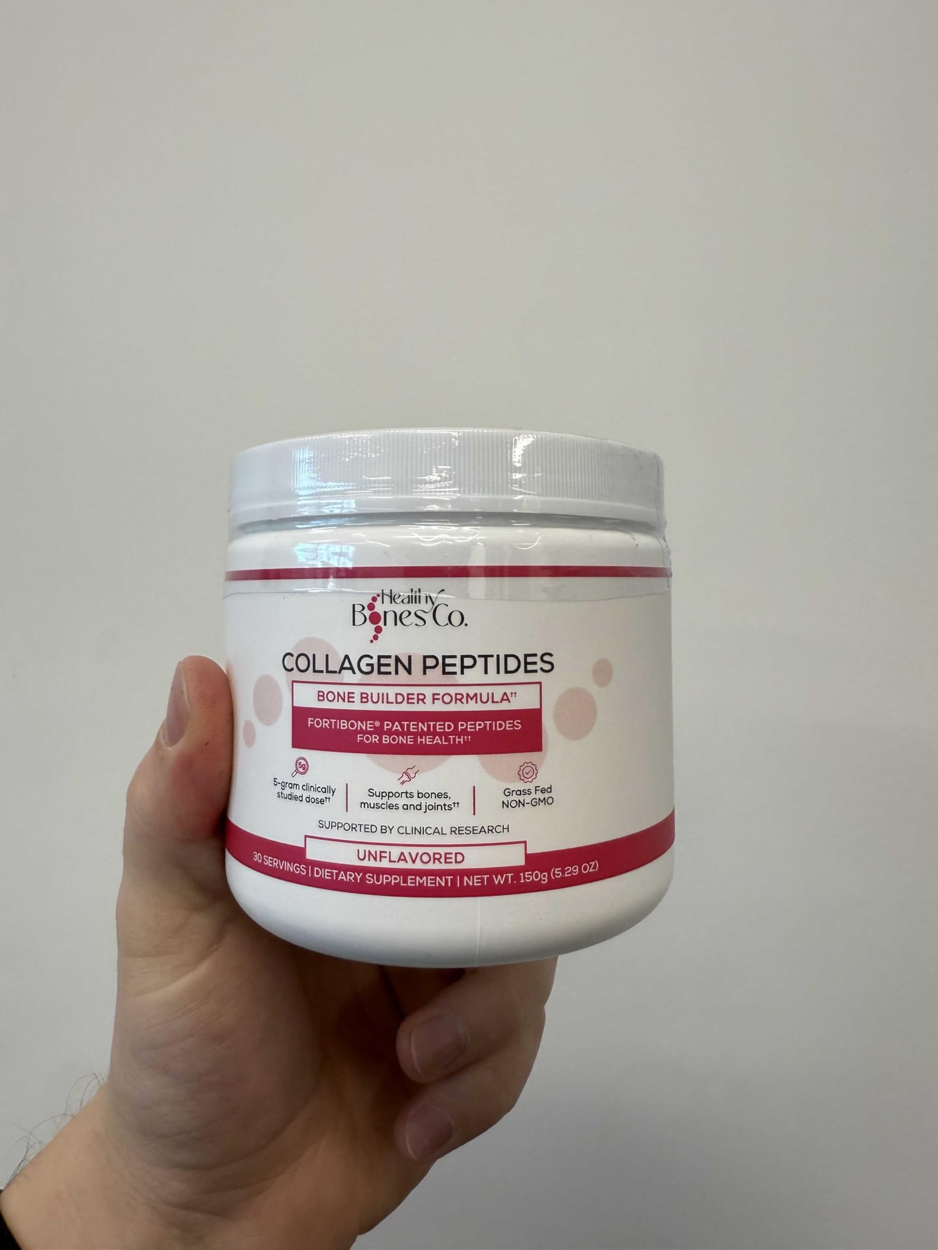 Fortibone packaging close-up emphasizes premium quality.