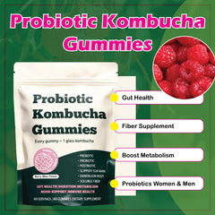 FORTIRISE kombucha gummy close-up highlighting chewy texture and flavor