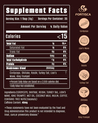 FORTISCA Mushroom Coffee with Lions Mane for sharper focus in a glass