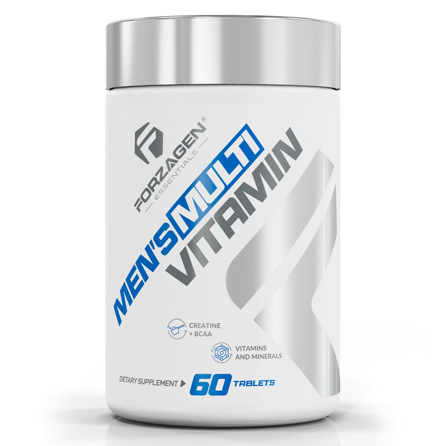 Forzagen Essentials multivitamin bottle front shows complete daily nutrients.