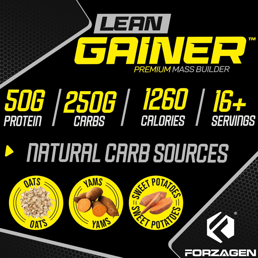 Forzagen Lean Gainer Dutch Chocolate flavor mix in a shaker.