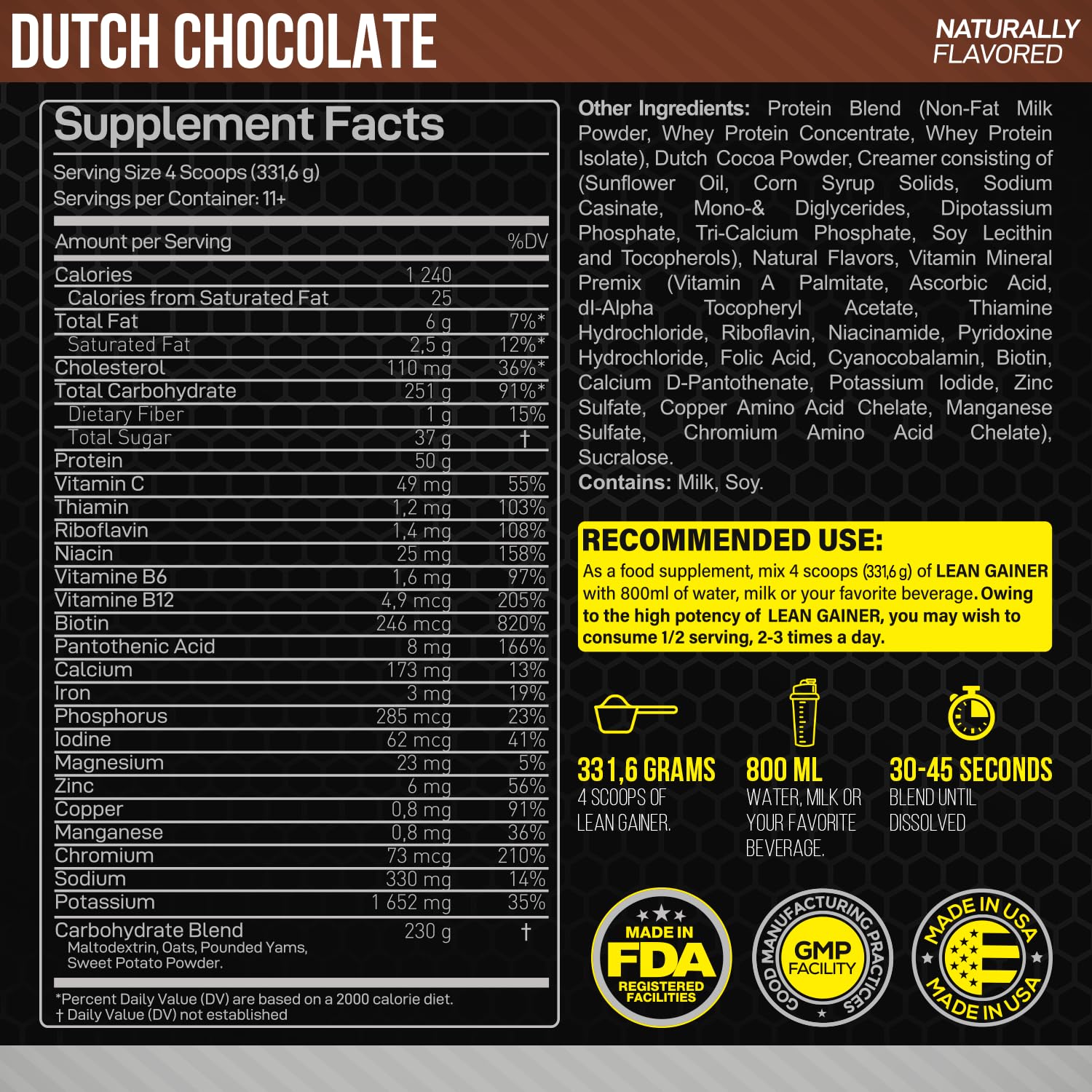 Forzagen Lean Gainer Dutch Chocolate scoop ready for post-workout boost