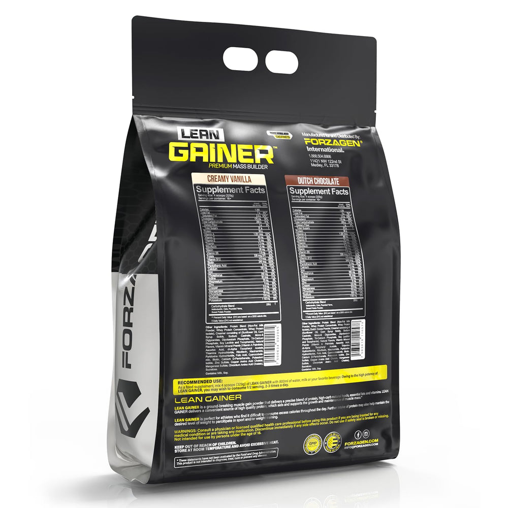 Forzagen Lean Gainer Premium vanilla shake with creamy texture
