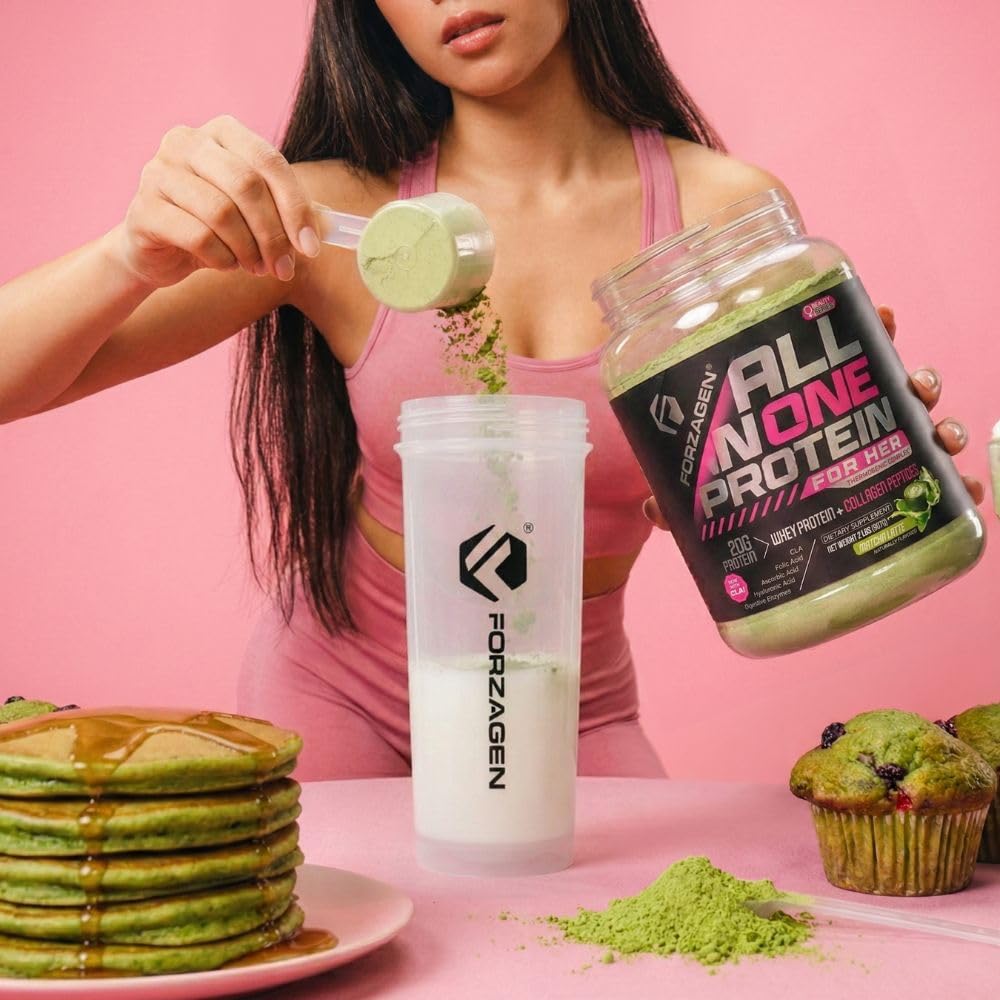 Forzagen shake glass displays creamy vanilla flavor and versatile daily use