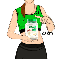 Forzagen Vegan Protein 360 glass with completed shake, ready post-workout recovery.
