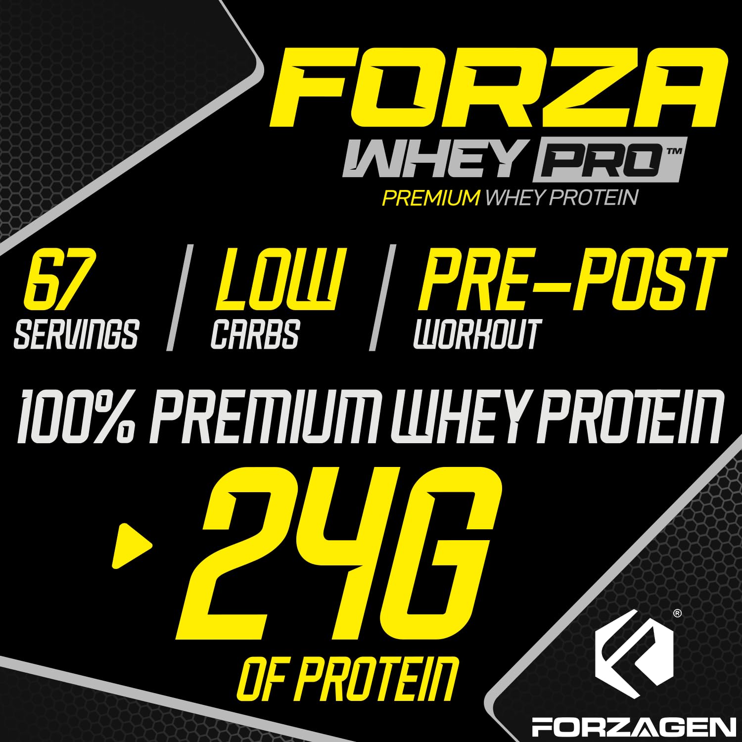 Forzagen Whey PRO BCAAs label indicating complete amino acid profile