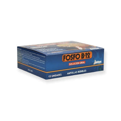 Fosfo B-12 oral solution poured into glass for quick consumption