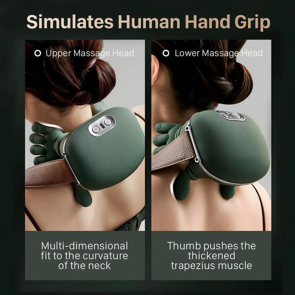 FOTFPYR Bionic neck massager heat panel close-up with adjustable temperature
