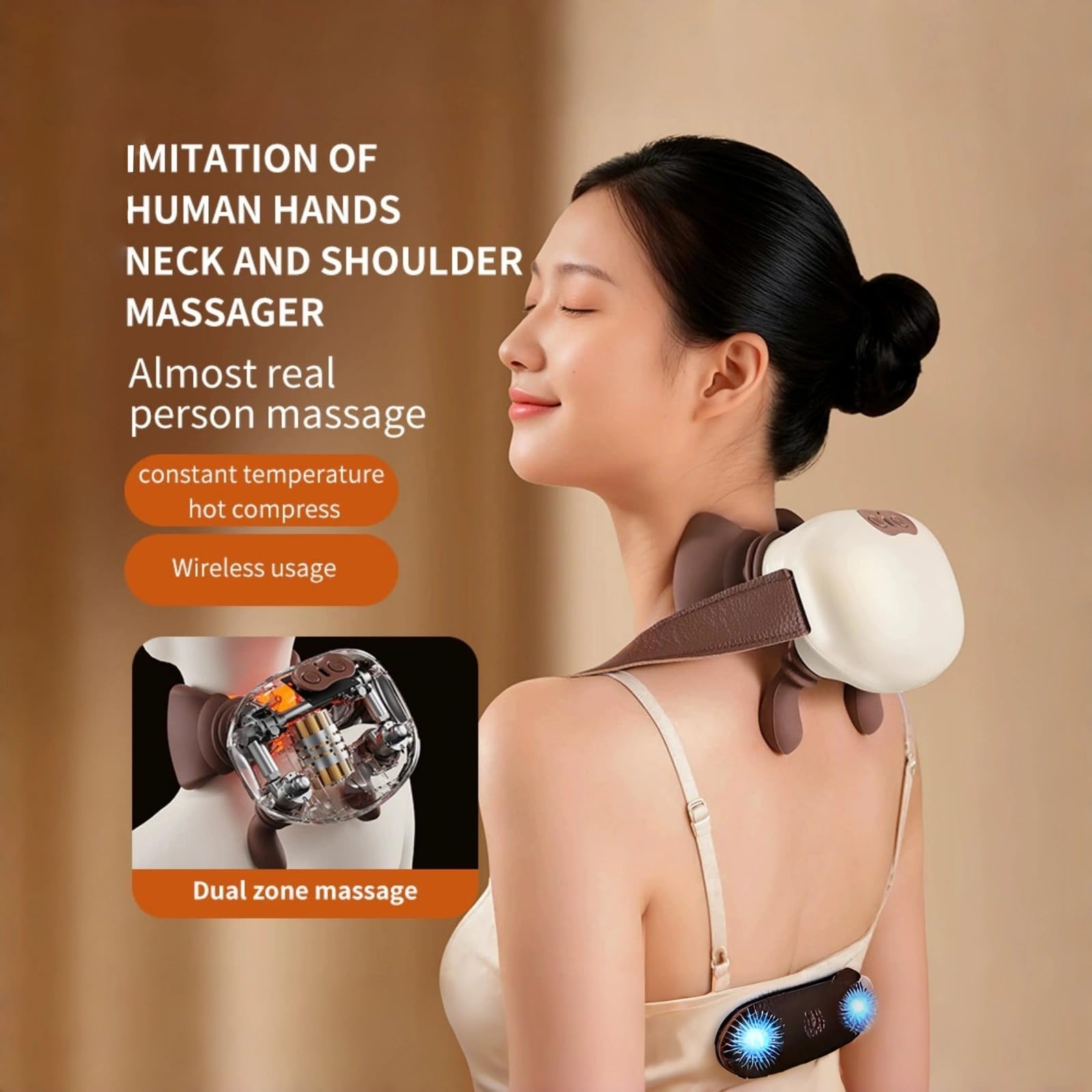 FOTFPYR Bionic neck massager strap option for hands-free use