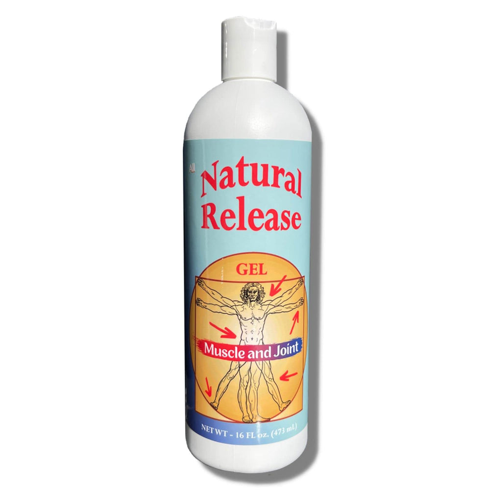 Four Oaks Natural Release Gel bottle 16 oz for convenient home relief from muscle stress