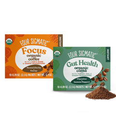 Four Sigmatic Lion’s Mane and Chaga coffee pour boosts a smooth, focused start.