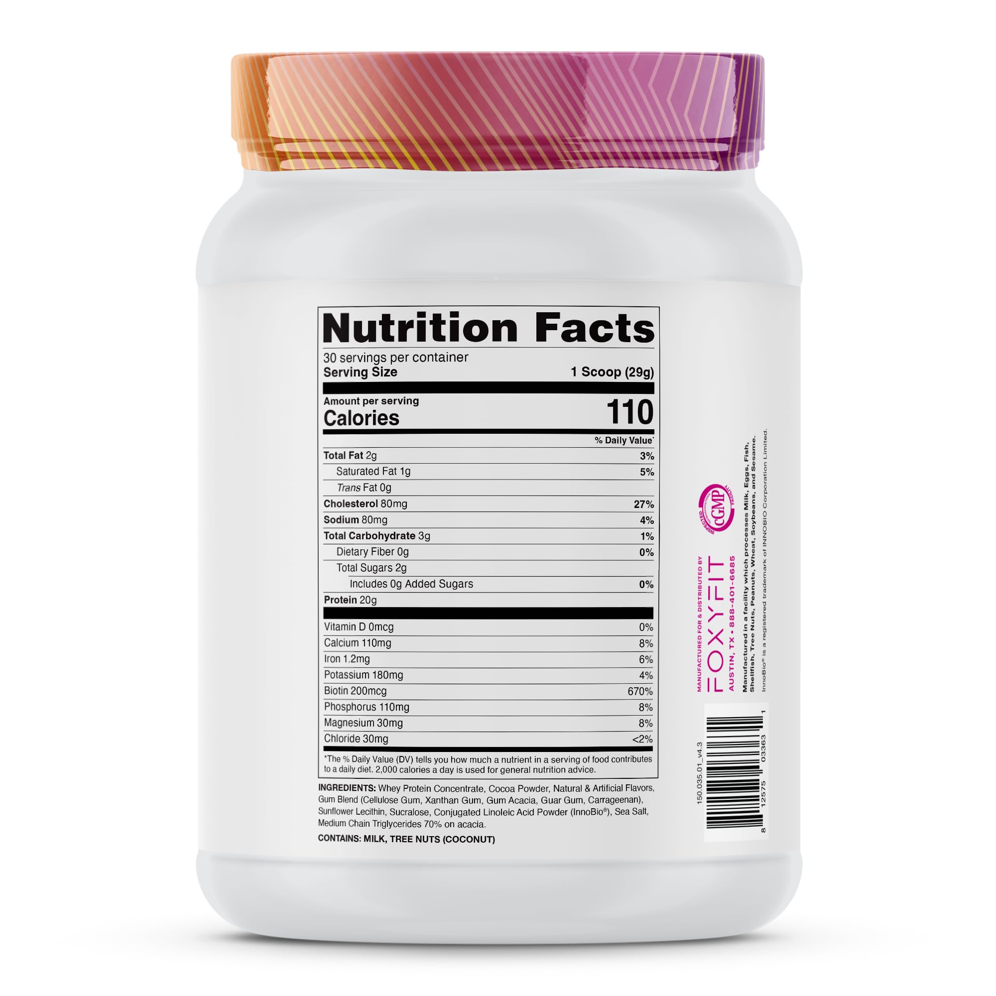 Closeup of FoxyFit Protein for Her shake showing creamy texture.