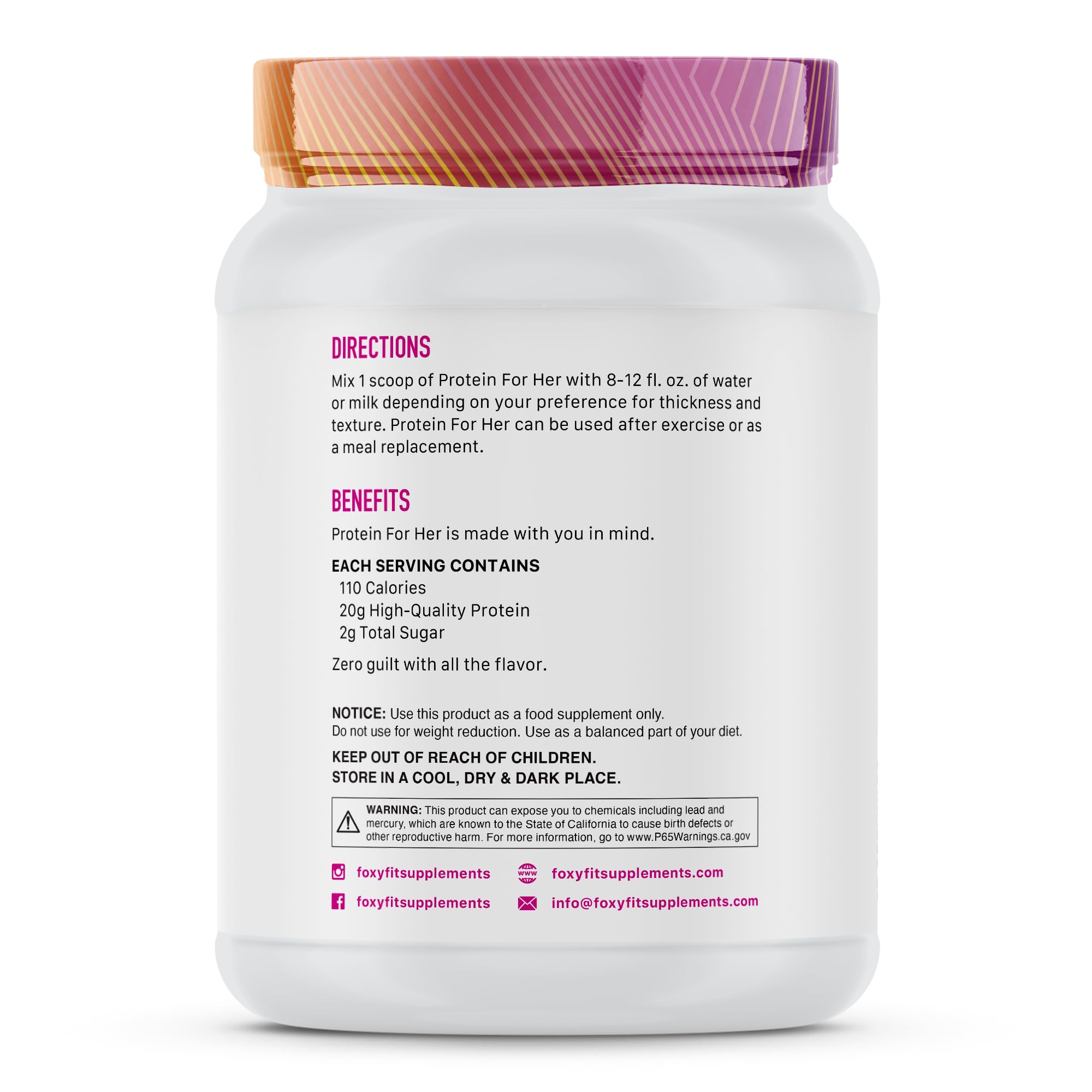 FoxyFit Protein for Her shaker bottle ready for a shake.