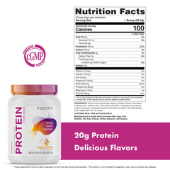 FoxyFit Protein for Her Vanilla Cupcake powder angle highlighting smooth texture