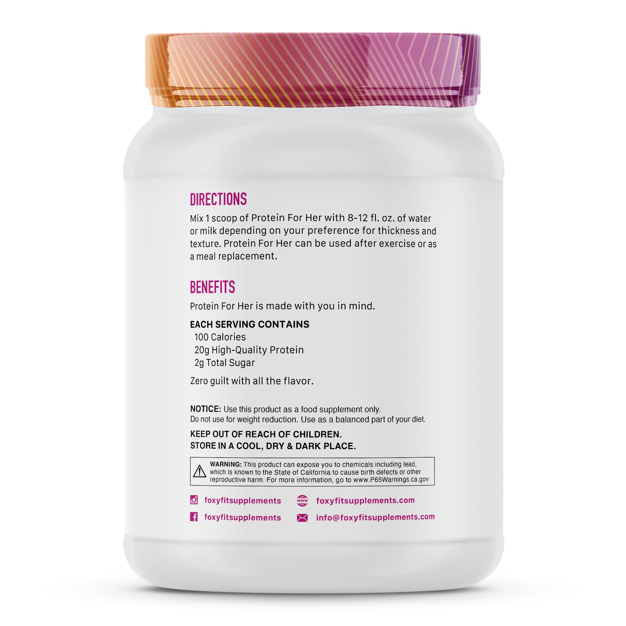 FoxyFit Protein for Her Vanilla Cupcake shaker for fast blends after training