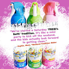 FOZZI'S Apple-scented foam provides fresh scent and cheerful bath visuals.