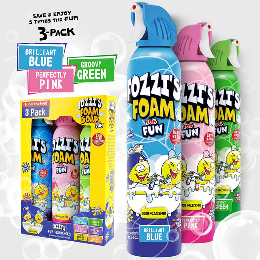 FOZZI'S Bubble Foam in action with colorful bursts for imaginative play.