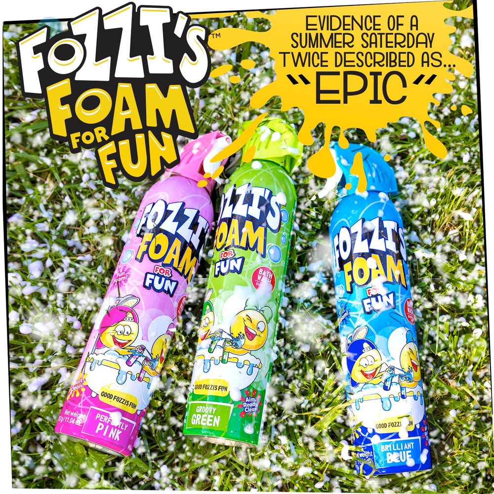 FOZZI'S Easy Spray Trigger in use, spraying bright foam for active kids.