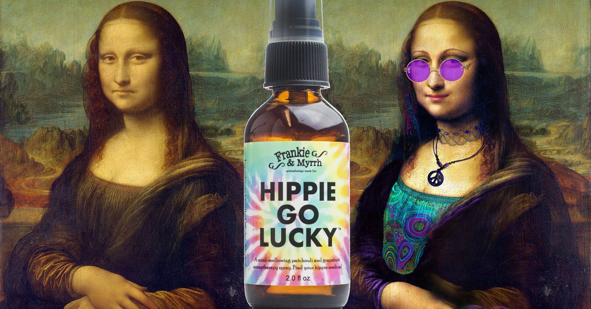 Frankie & Myrrh Hippie Go Lucky bottle with label detail and travel-friendly design.
