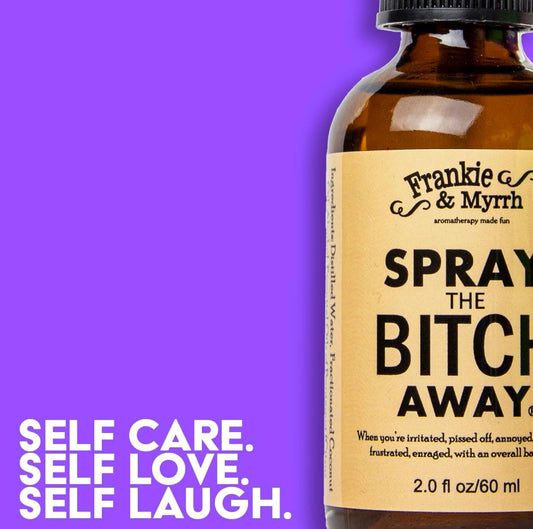 Frankie & Myrrh Spray The Bitch Away mist for personal scent refresh.