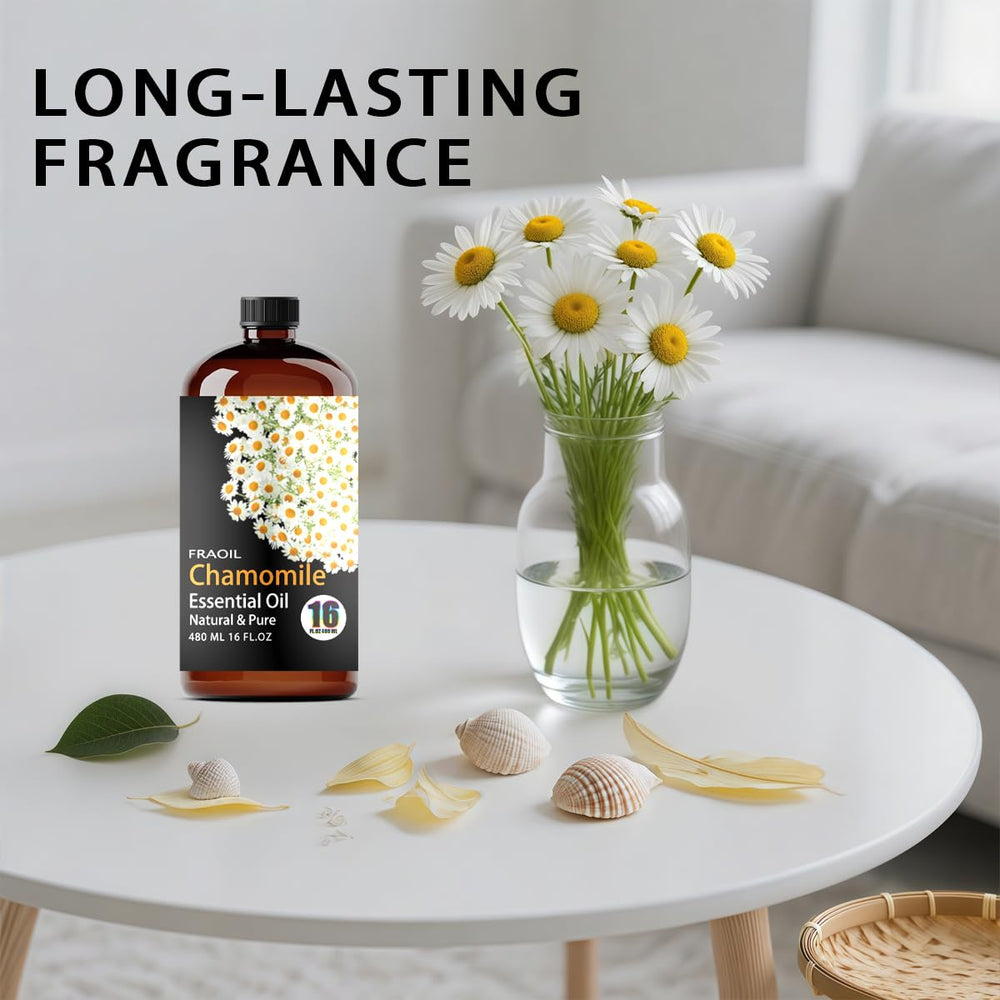 FRAOIL Chamomile oil used in candle making for gentle fragrance.