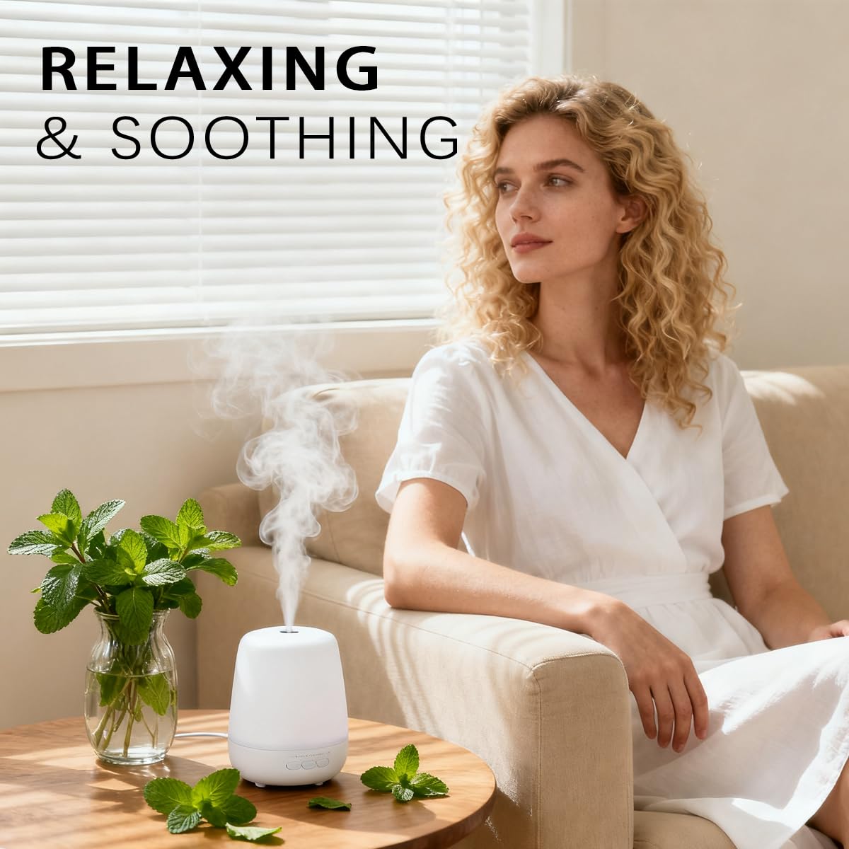 Aromatherapy session with FRAOIL Peppermint Oil in a diffuser