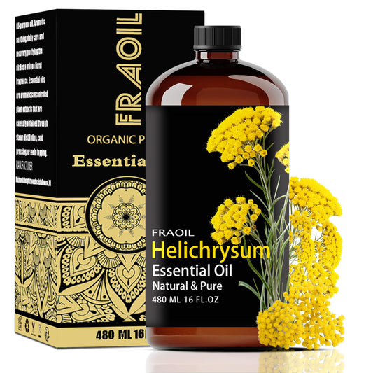 FRAOIL Helichrysum 16oz amber bottle protects oil for long-term aromatherapy