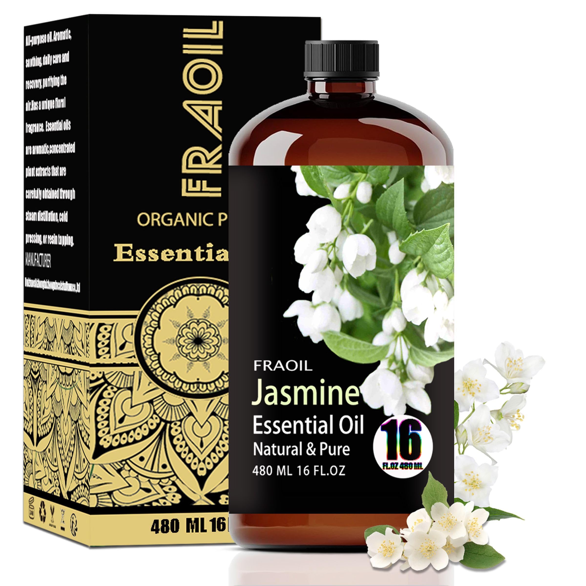 FRAOIL Jasmine oil in amber bottle preserves freshness for diffusion
