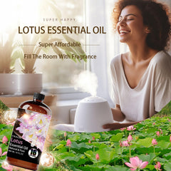 FRAOIL Lotus Essential Oil aroma fills the diffuser, creating a calming home environment.