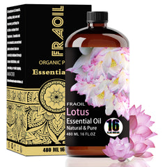 FRAOIL Lotus Essential Oil in amber bottle ready for diffusion and relaxation.