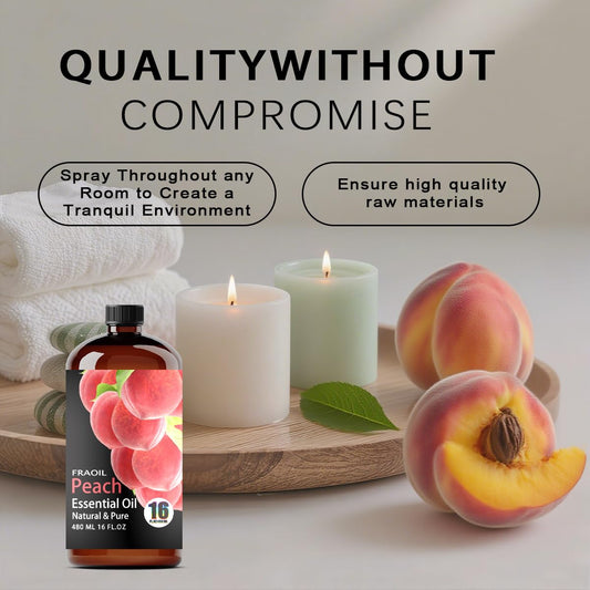 FRAOIL Peach oil with dropper for precise pouring in diffusers and crafts.
