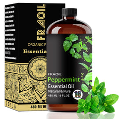 FRAOIL Peppermint Oil 16oz bottle ready for diffusing and crafting
