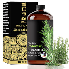 FRAOIL Rosemary essential oil bottle 16 oz for home aromatherapy and diffusion.