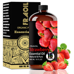 FRAOIL strawberry essential oil bottle in amber glass for diffusers.