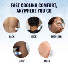 Free-Ease Magic Relief Roller on back and shoulders for quick cooling comfort.