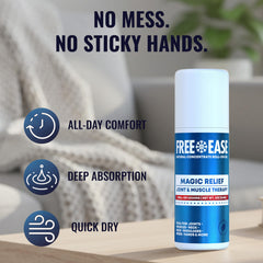 Free-Ease Magic Relief Roller compact travel size fits gym bag or desk.