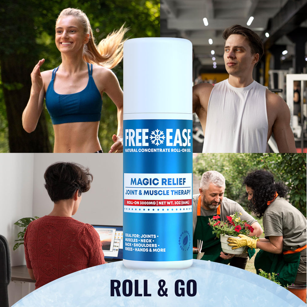 Free-Ease Magic Relief Roller desktop-use for fast cooling during work or home tasks.