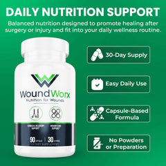 Free Life Labs WoundWorx bottle pour captures easy daily dosing.